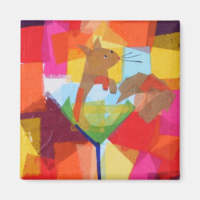 ekorre i Martini Glass Magnet (Framsidan)
