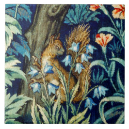 ekorre i skogen, William Morris Kakelplatta