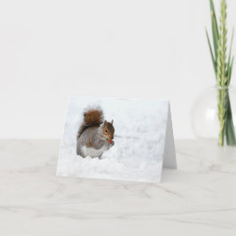 ekorre i Snö med Berry Helgdag Card Helgkort