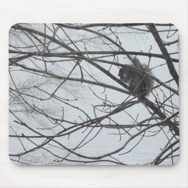 ekorre i Snö Mousepad Musmatta (Framsidan)