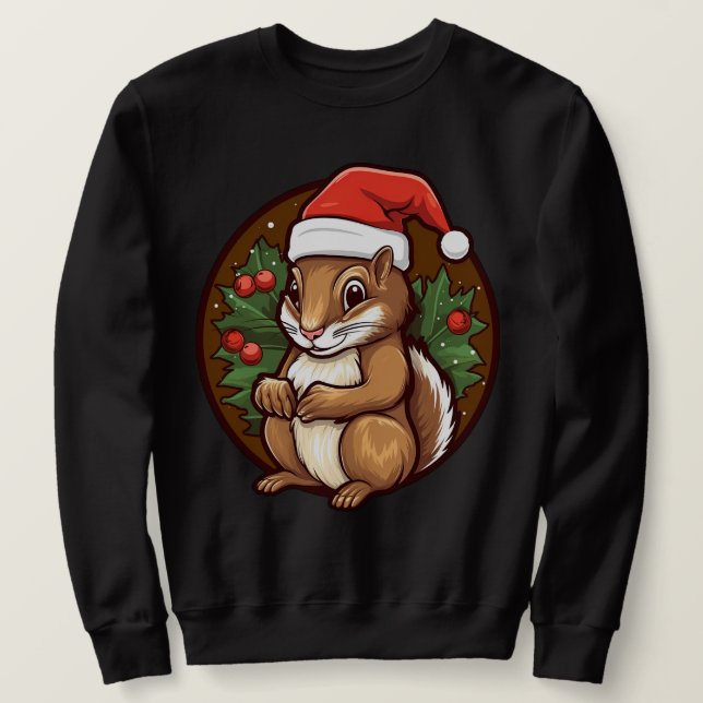 Ekorre jul lång ärmad tröja (Design framsida)