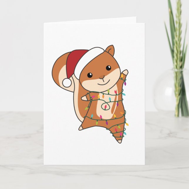 Ekorre jul vinterdjur kort (Framsida)