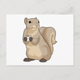 Ekorre Kaffe Kopp Vykort