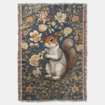 ekorre med Acacia Flowers William Morris