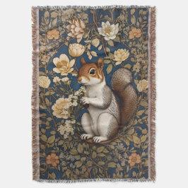 ekorre med Acacia Flowers William Morris Filt