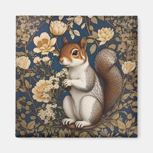 ekorre med Acacia Flowers William Morris Magnet