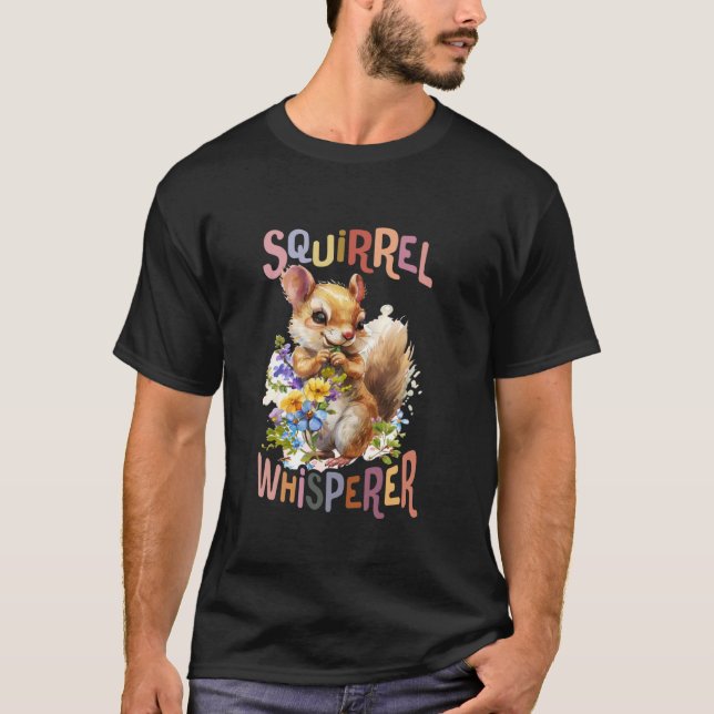 ekorre med blommor, söt ekorviperchpim t shirt (Framsida)