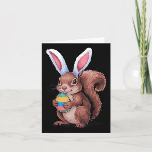 ekorre med Bunny Öron Funny Påsk Kids Boys Gi Kort