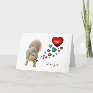 ekorre med Hearts Alla hjärtans dagskort Kort