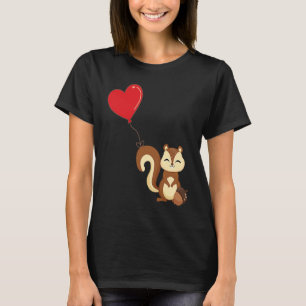 ekorre med hjärtballong Valentines day Kärlek T Shirt