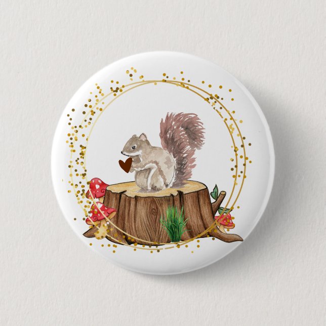 ekorre med hjärtknapp knapp (Framsida)