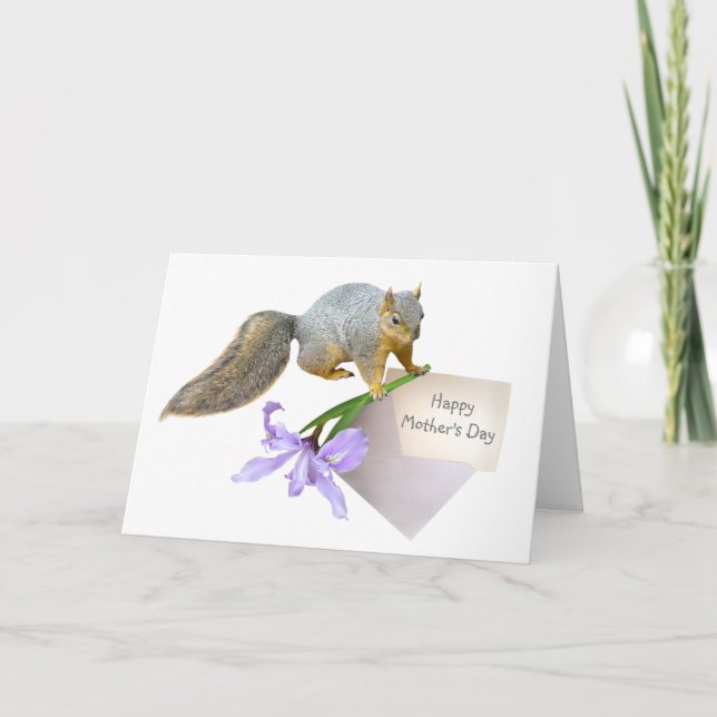 ekorre med Iris Mors dag Card Kort (Framsida)
