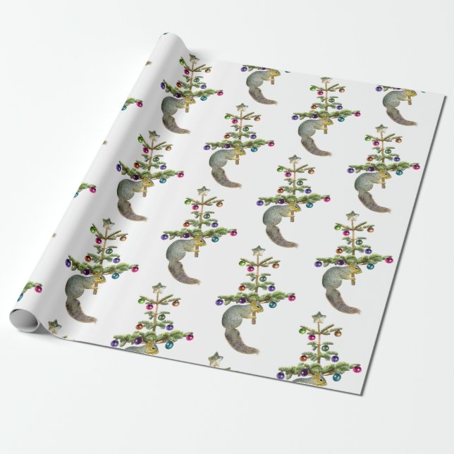 Ekorre med julgranspapper presentpapper (Utrullad)