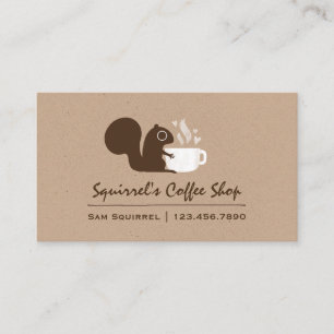 ekorre med kaffe visitkort