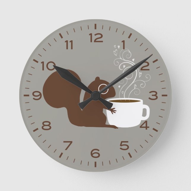 ekorre med kaffektträdsdjur rund klocka (Framsida)