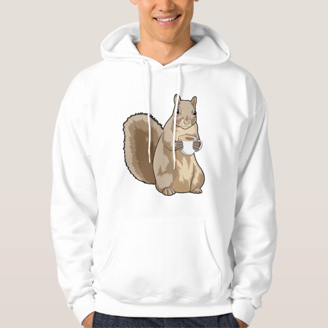 ekorre med Kopp i kaffe Hoodie (Framsida)