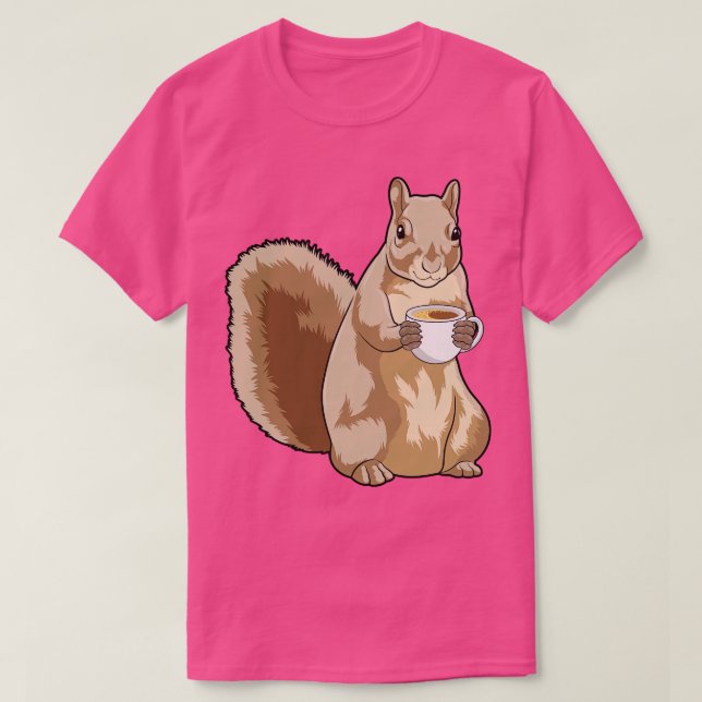 ekorre med Kopp i kaffe T Shirt (Design framsida)