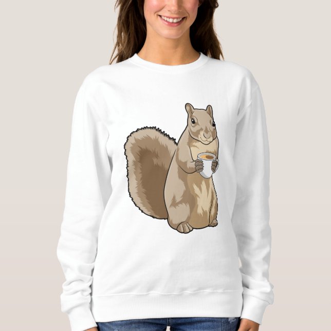 Ekorre med kopp kaffe t shirt (Framsida)