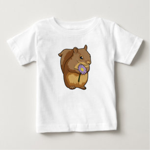 ekorre med lila Flower T Shirt