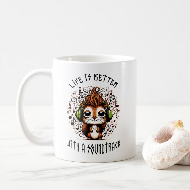 ekorre med ljudspår kaffemugg (Med munk)