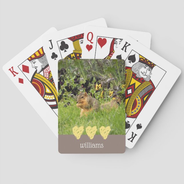 ekorre med Personligen Hearts Casinokort (Baksidan)