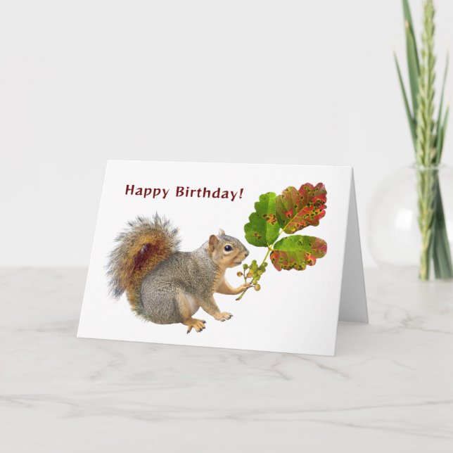 ekorre med Poison Oak Birthday Card Kort (Framsida)