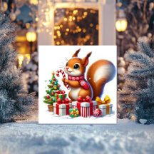 Ekorre med sockerrör och presenter