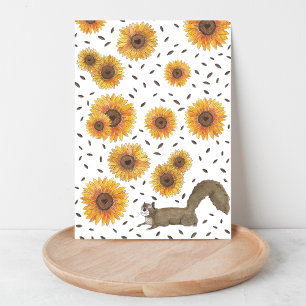 ekorre med solblommor kort