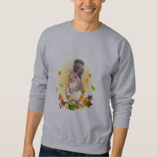 Ekorre och höst löv sweatshirt