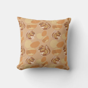ekorre och nöt mönster kudde
