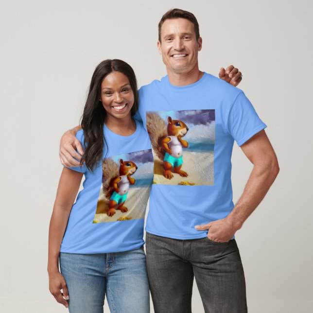 ekorre på ett segment t shirt (Unisex)