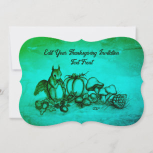 Ekorre på hösten, Glad Thanksgiving! Inbjudningar