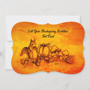 Ekorre på hösten, Glad Thanksgiving! Inbjudningar