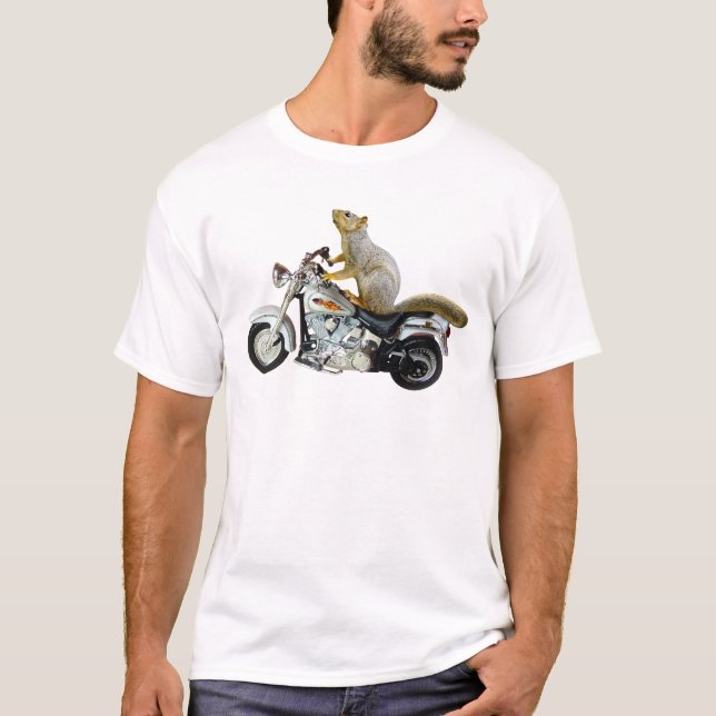 Ekorre på motorcykeln tee (Framsida)