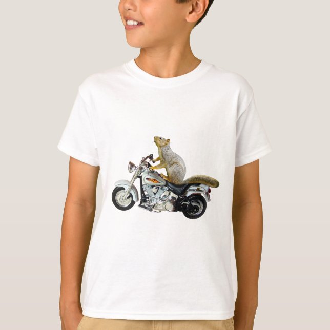 Ekorre på motorcykeln tee shirt (Framsida)