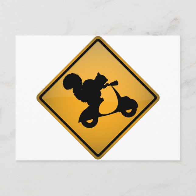 ekorre på Scooter Vykort (Framsida)