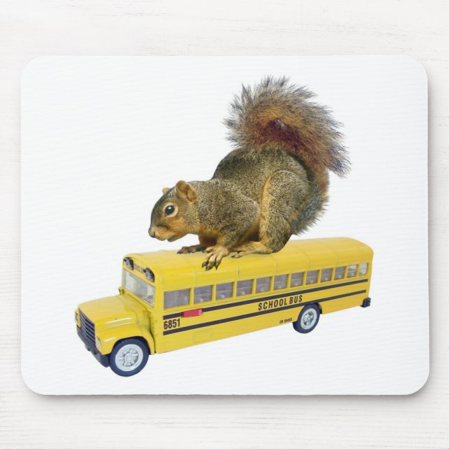 Ekorre på skolbussen musmatta (Framsidan)
