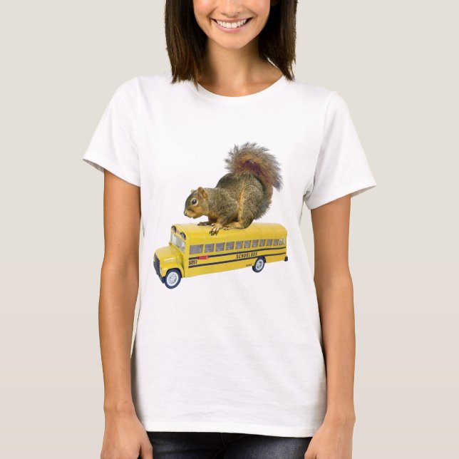 Ekorre på skolbussen t-shirt (Framsida)