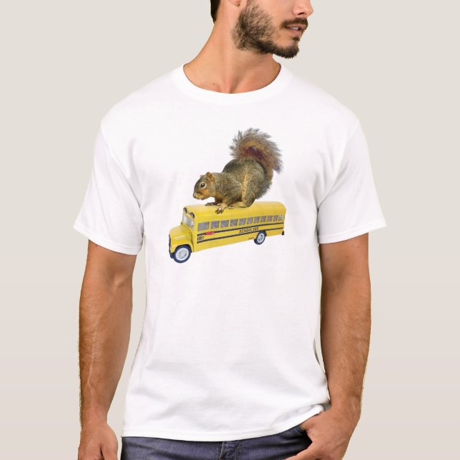 Ekorre på skolbussen t-shirt (Framsida)
