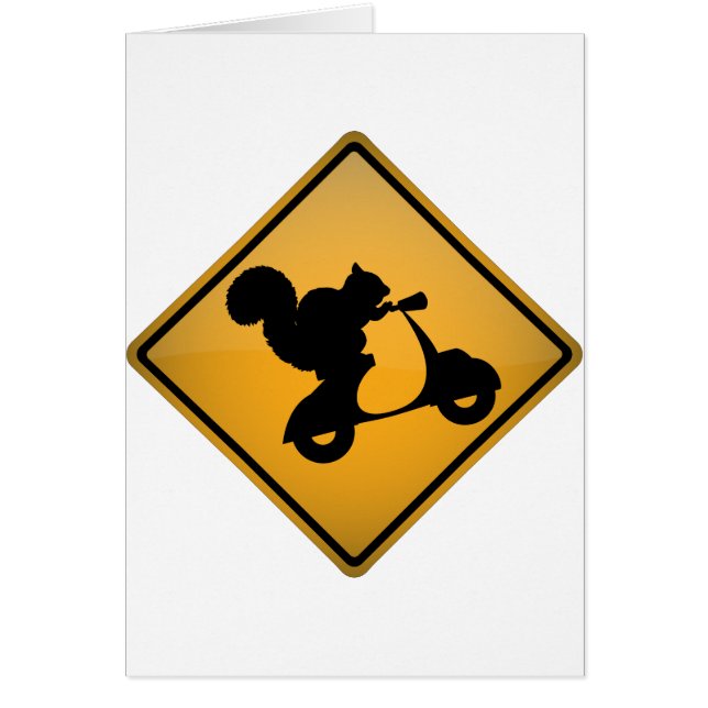 Ekorre på sparkcykeln hälsningskort (Framsidan)