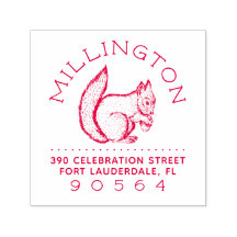 ekorre | Rustik Round Family Namn Returadress