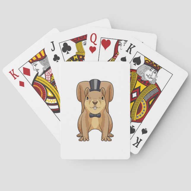 Ekorre som brudgumme med kostym casinokort (Baksidan)