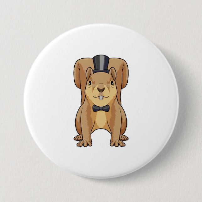 Ekorre som brudgumme med kostym knapp (Framsida)