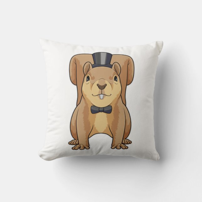 Ekorre som brudgumme med kostym kudde (Framsida)