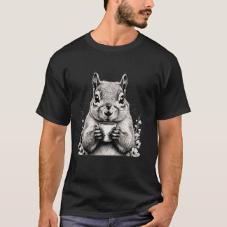 Ekorre som dricker kaffe söta vilda naturen kärlek t shirt