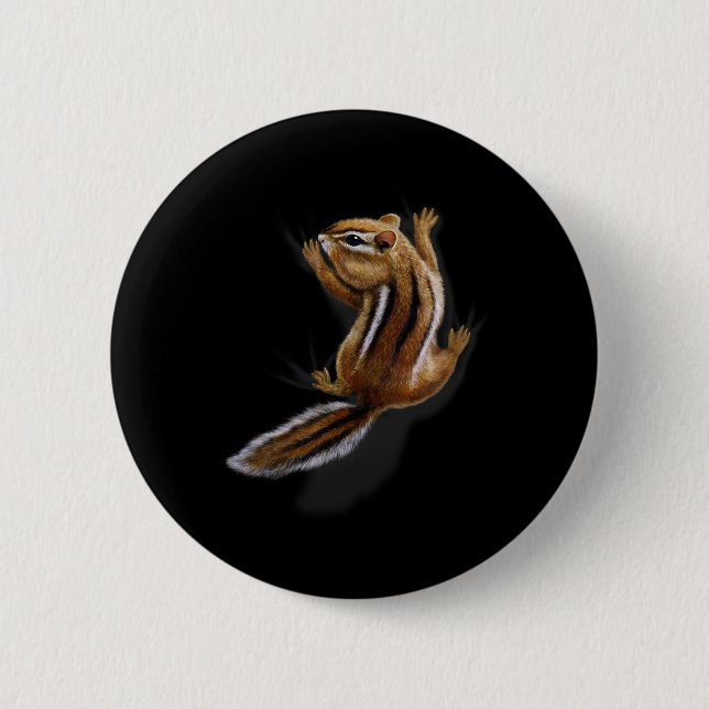Ekorre som klättrar upp, lekfull chipmunk  knapp (Framsida)