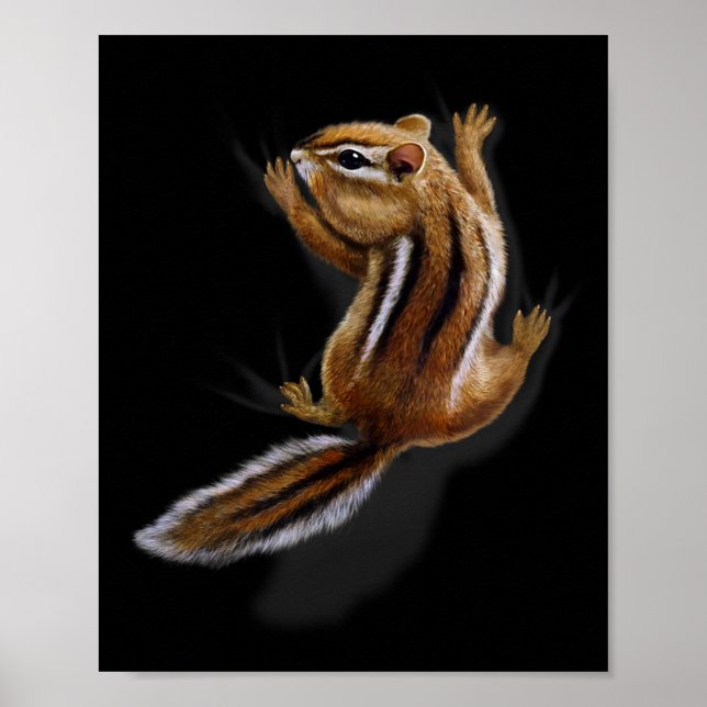 Ekorre som klättrar upp, lekfull chipmunk  poster (Framsidan)