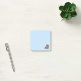 Ekorre som läser en bok, boende i blommor post-it block