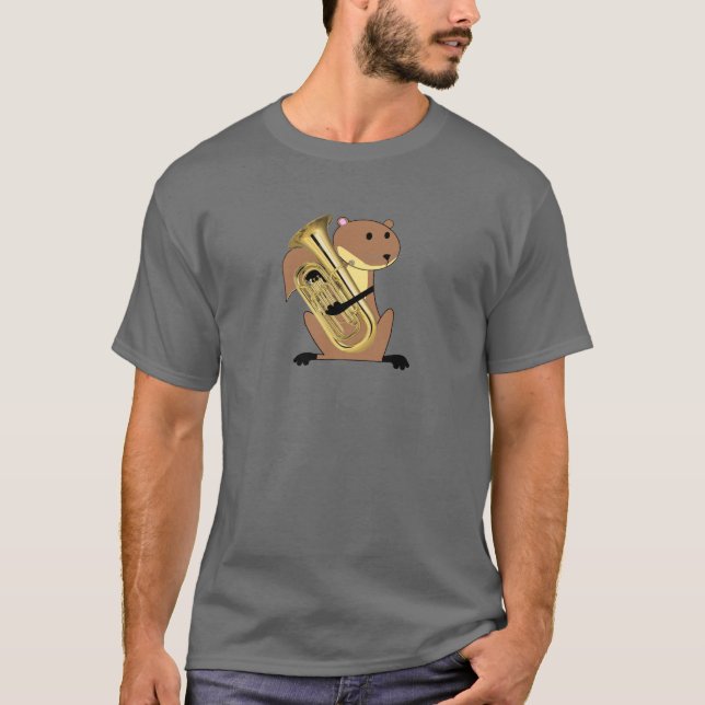 Ekorre som leker euphoniumen tee shirt (Framsida)