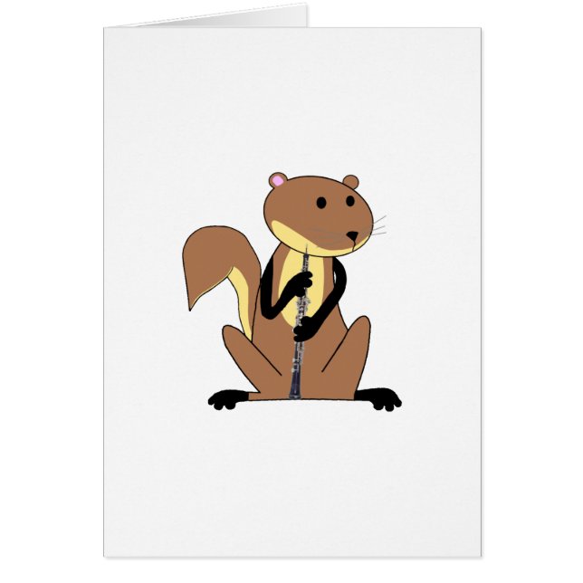 Ekorre som leker Oboen Hälsningskort (Framsidan)